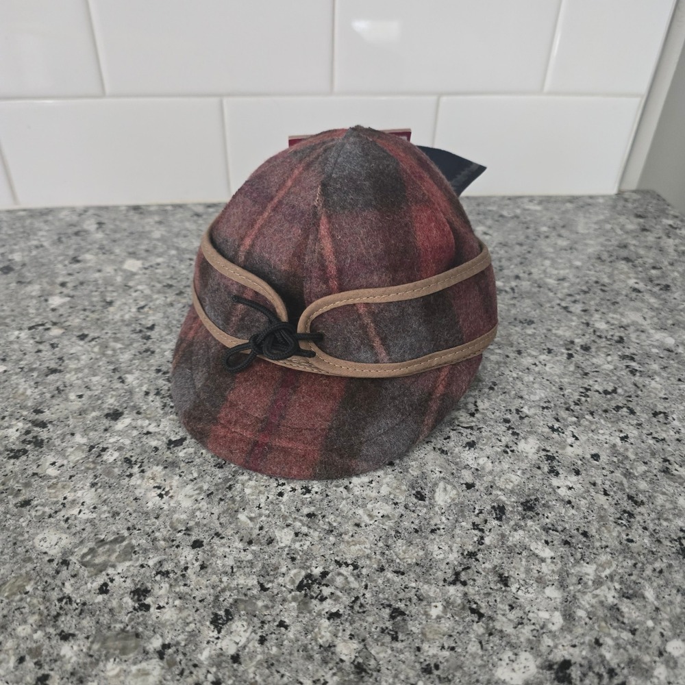 Lil Stormy Kromer Cap Kids Small 5 1/8 Partridge Plaid Grey Plaid Wool Ear Flap